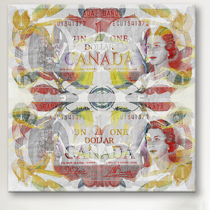 Impression sur toile canada one dollar 3, H 18 po x l 18 po x P 1,5 po