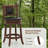 Upholstered Bar Stools Set Of 2 With Curved Backrest And Footrest-478670959