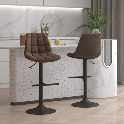 Hillingdon Swivel Upholstered Adjustable Height Bar Stool