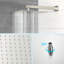 Pomme de douche double carrée - 10 po à fixation murale, nickel brossé, valve équilibrée, pluie et douchette 10 po et douche, installation facile-121001051