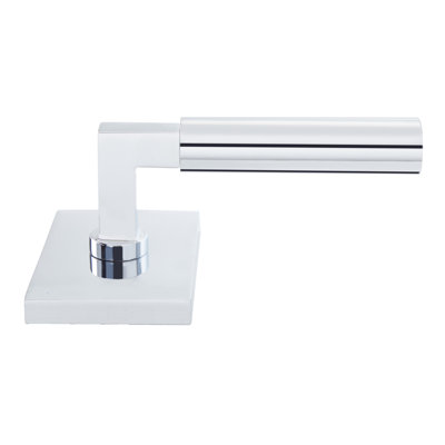 Levier de passage Bravura 845-8 sur rosette rectangulaire contemporaine en chrome poli