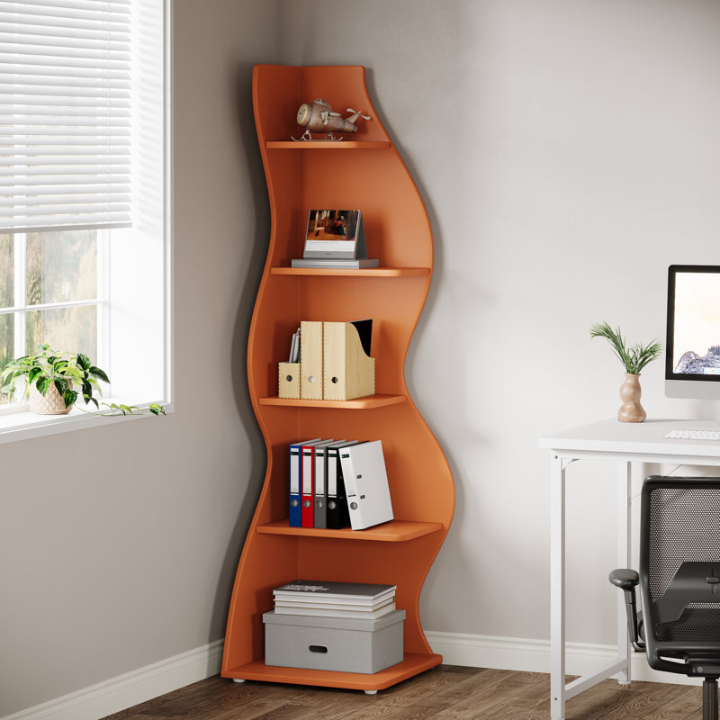 Arhab Corner Bookcase, Orange