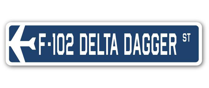 Plaque de rue Barrientos F-102 Delta Dagger Air Force, H 8 po x l 36 po x P 1 po