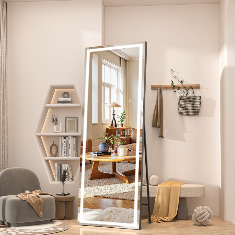 Ivy Bronx LED Bathroom Mirror with Lights – Tempered Glass, Anti-Fog, Dimmable, 3 Color Modes, Wall-Mounted & 3-Year Warranty