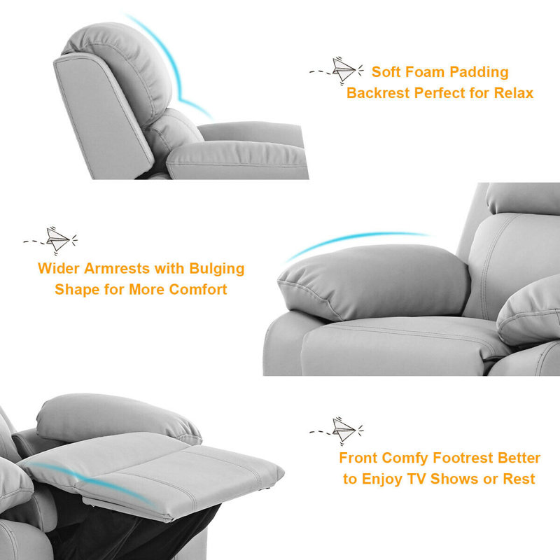 Fauteuil inclinable avec compartiment de rangement Jan, Blanc