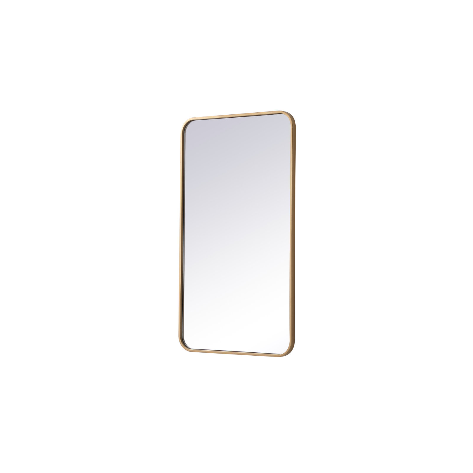 Sabine Metal Rounded Rectangle Wall Mirror, 36" x 20", Brass