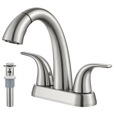 Robinet de lavabo de salle de bain à 4 poignées doubles à 4 poignées avec drain escamotable