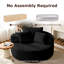 Fauteuil lounge rond surdimensionné de 140 cm en velours côtelé, canapé sans structure avec coussin, aucun assemblage requis - Noir-129762222