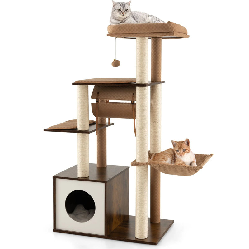127cm H Cat Tree, Brown