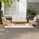 Brunswick Teak 5 - Person Patio Conversation Sets with Cushions
