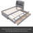 Wooden LED Platform Bed With Trundle, With Storage Headboard, With Drawers-540386436-540386438