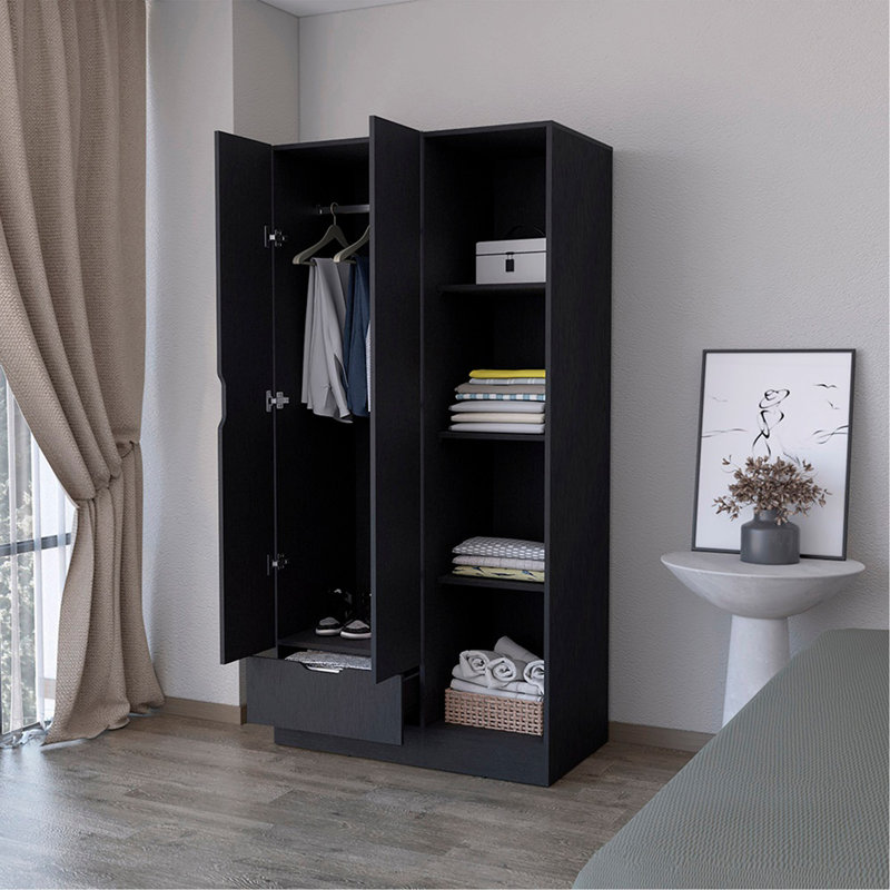 Armoire, chambre à coucher, noir