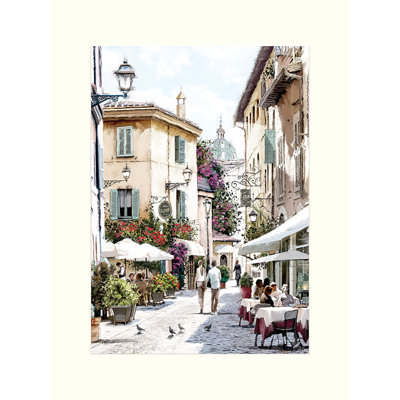 Cafe Stroll by Richard Macneil - No Frame Print