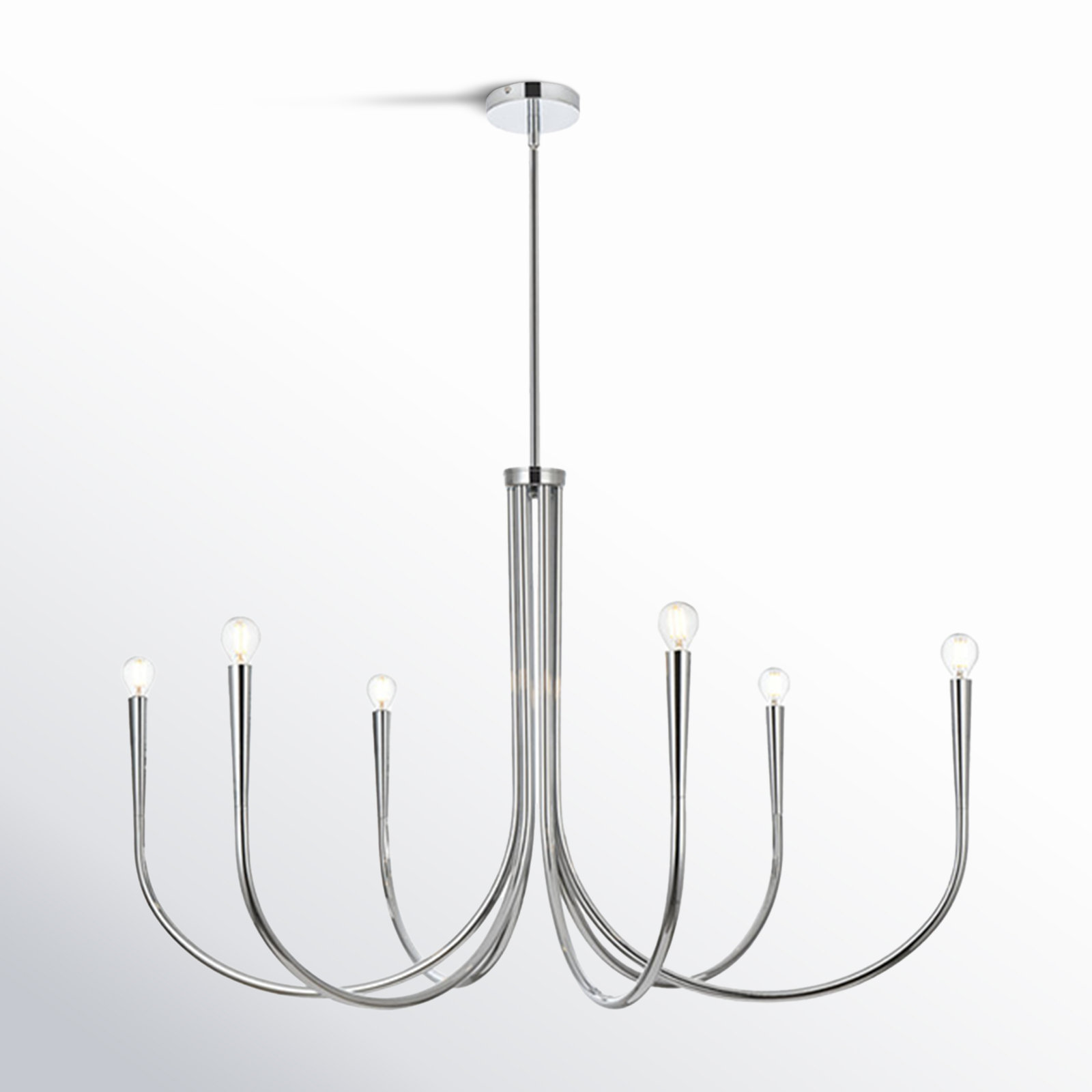 Catalena 6-Light Chandelier, 25.6" H x 42" W x 42" D, Chrome