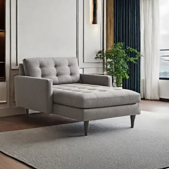 Chaise longue simple, élégante, décontractée, confortable, Gris