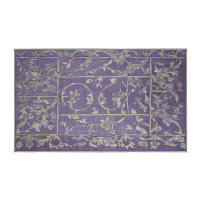 Machine Washable Purple Area Rug