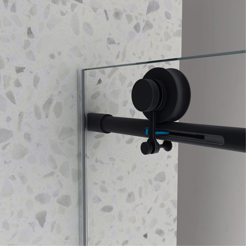 6076 Matte Black Shower Door, Style, 70Mm 304 Stainless Steel Pulleys, Soft Closing, Nano Cleaning, Tempered Glass For Bathroom Decoration Door 6076, Adjustable , Easy Glass, Enrapturing Accessory