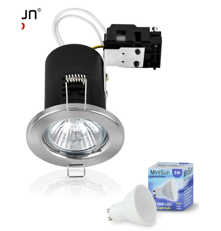 8.7cm Recessed Retrofit Downlight, Brushed Chrome, Warm White