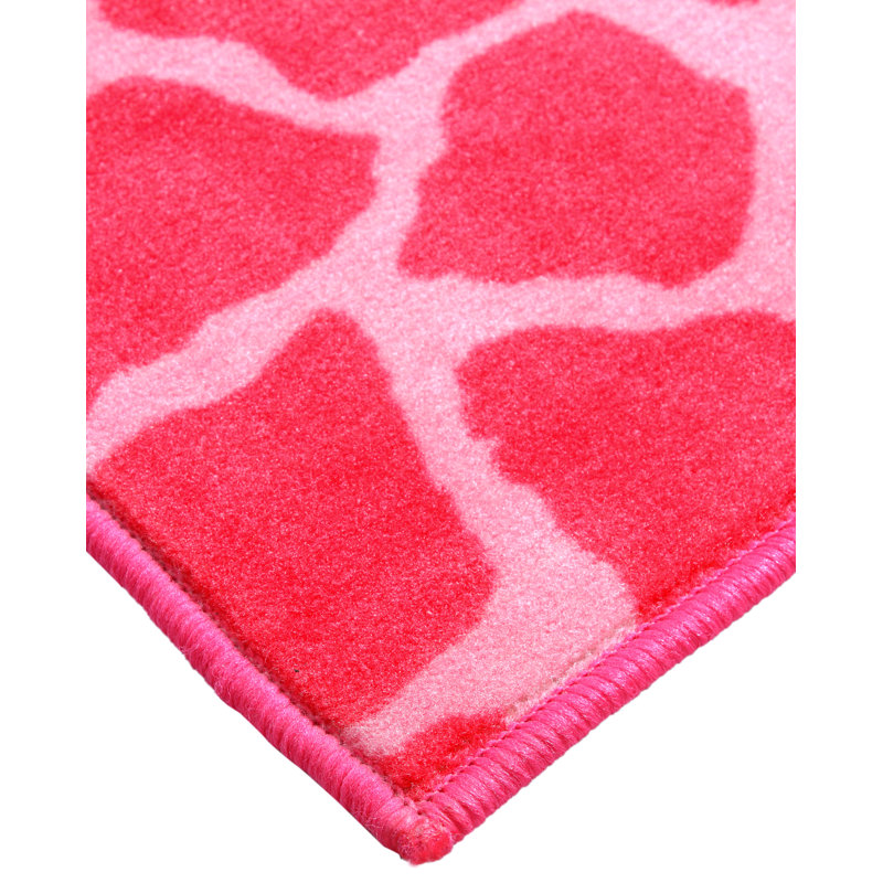 Tapis rouge à imprimé animal, Tapis de couloir de 7 pi x 14 pi