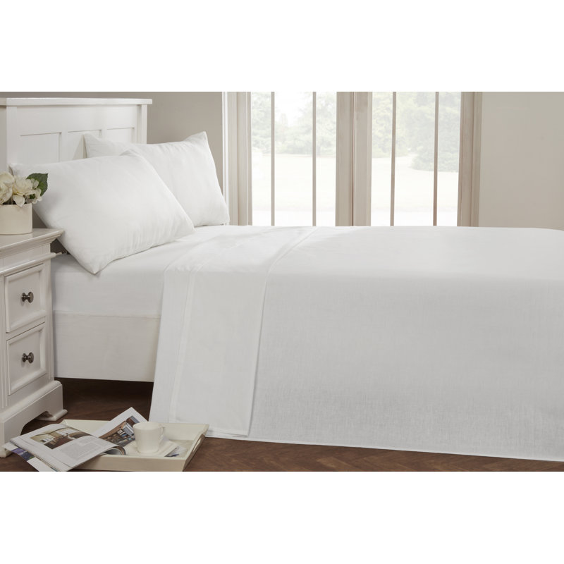 Hristos Base Valance Percale Sheets, Kingsize (5'), White