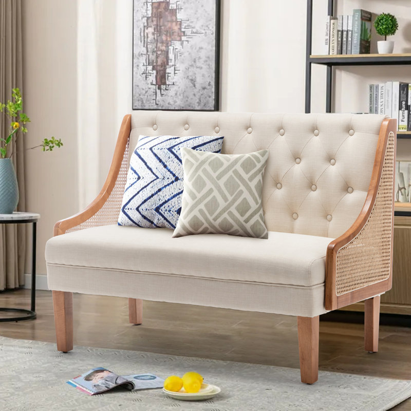 Causeuse en lin Bedell, 100% lin beige