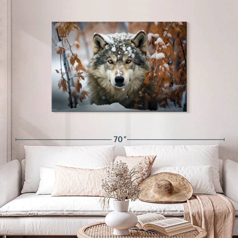Brampt Gray Wolf In The Snow, 30" H x 45" W