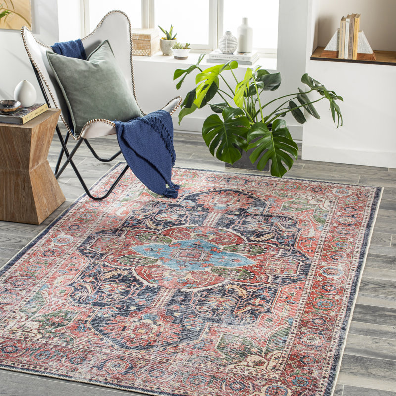 Glendale Heights Washable Oriental Indoor Rug, Rectangle 8'10" x 12'