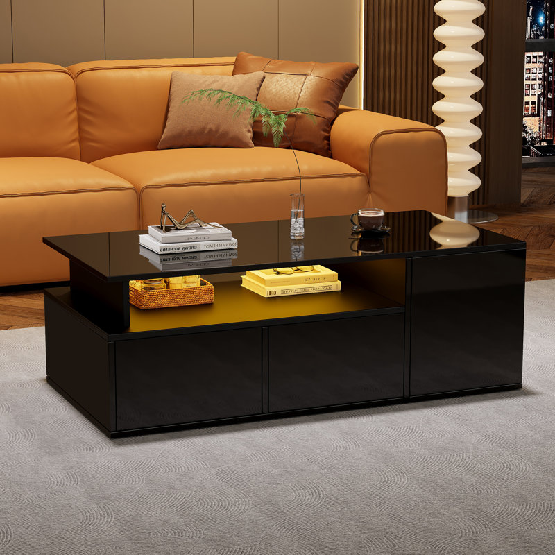 Coffee Table with Storage, Black