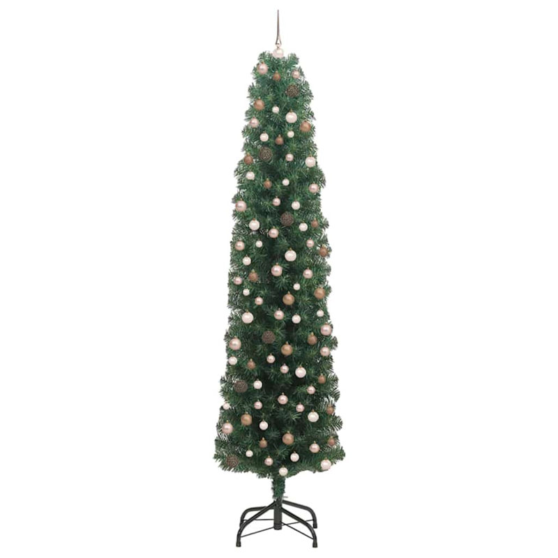 vidaXL Artificial Christmas Tree with 300 LEDs with Stand Green, 7.87 ft