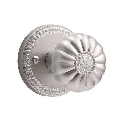 SORWDUERM Brushed Nickel Door Knobs Interior Passage Silvery Door Knob Satin Nickel Door Knobs for Bedroom and Bathroom,Zinc Alloy 1 Pack
