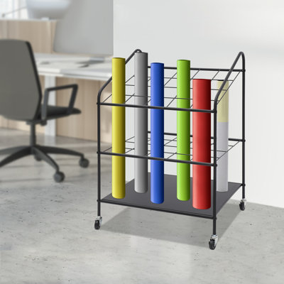 Mobile Paper Rolls Organizer Floor Storage Rack