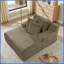 Méridienne paresseuse moderne en velours simple - sans assemblage, mousse haute densité, idéale pour le salon / la chambre à coucher (brun)