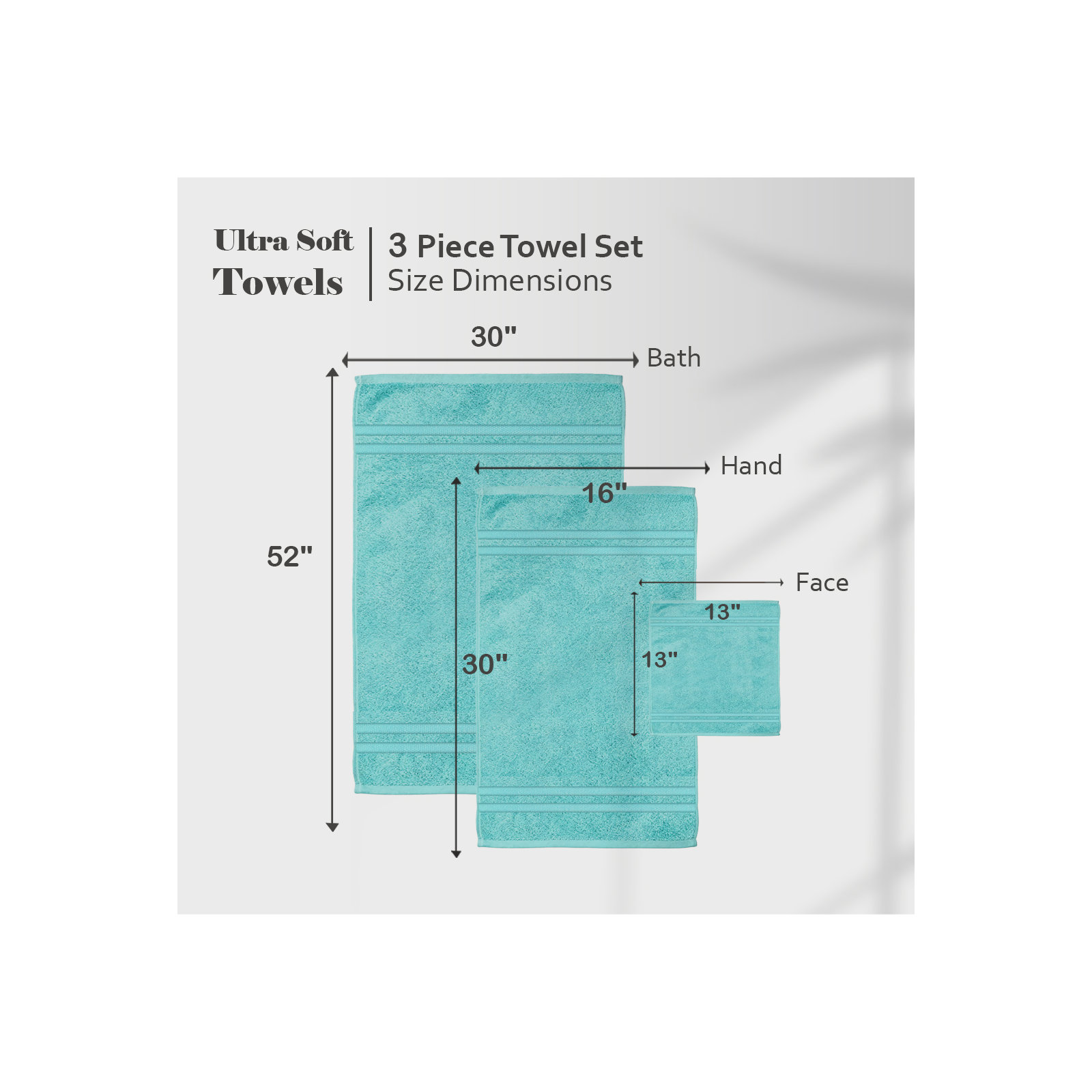 Ultra-Soft Cotton Solid Double Line Dobby Border Quick-Drying Assorted Towel, Forest Green