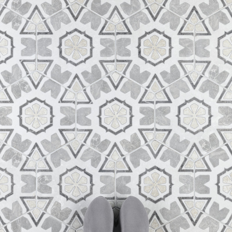 Mazzo 9" x 10" Porcelain Patterned Wall & Floor Tile
