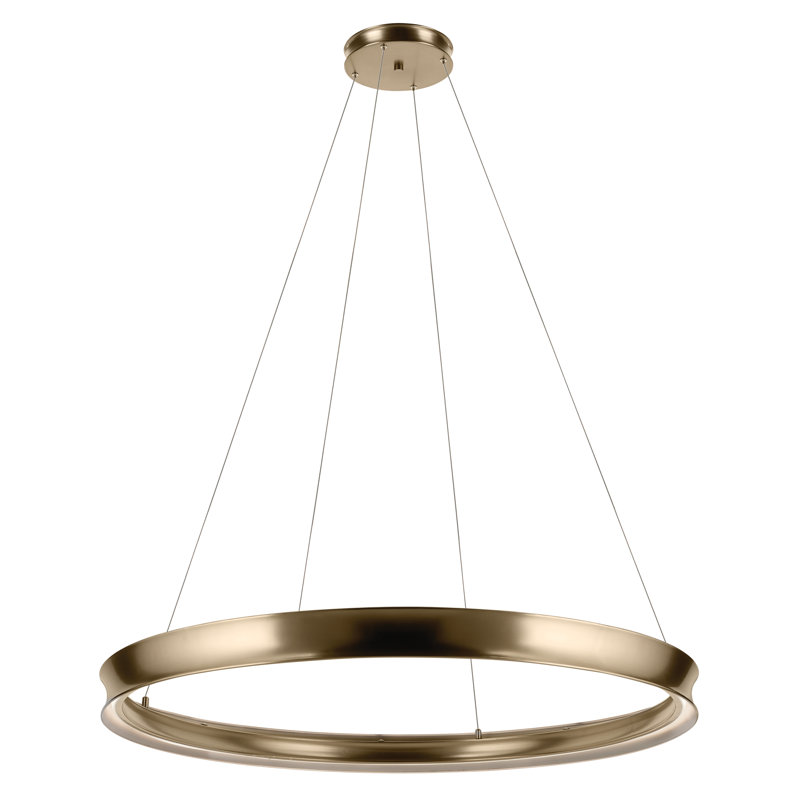 Soft Modern Circular LED Chandelier, Bronze, 3.75" H x 49.5" W x 49.5" D