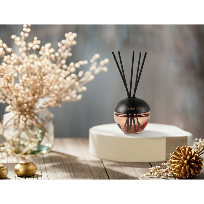 Diffuseur rond en roseau moderne, muguet, Noir / Ambre