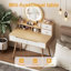 Bureau de maquillage avec miroir à DEL