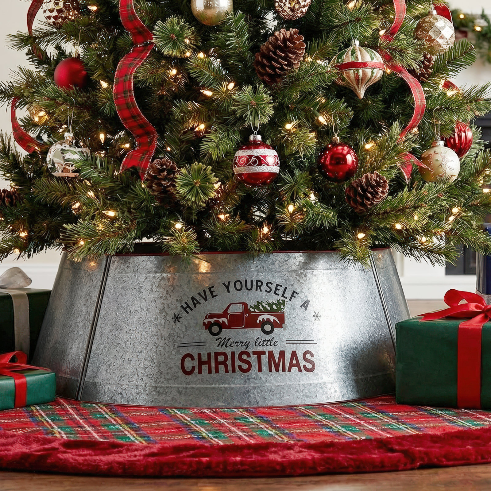 Christmas Galvanized Metal Tree Collar