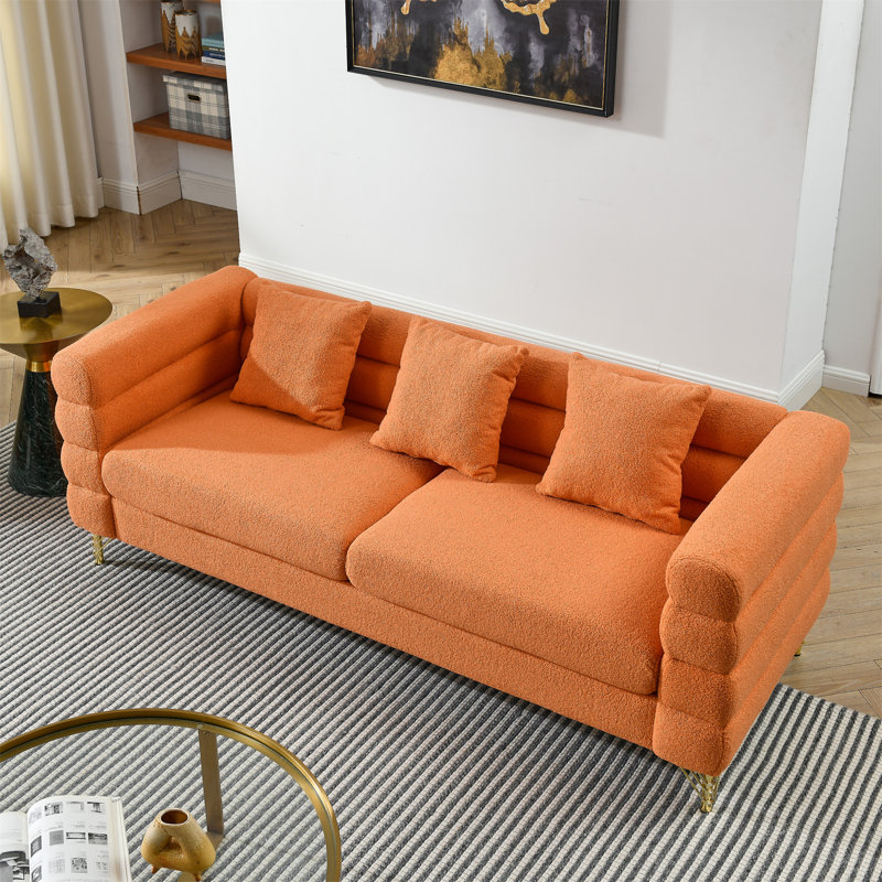 Canapé modulaire surdimensionné de 81 pouces 3 places, Orange