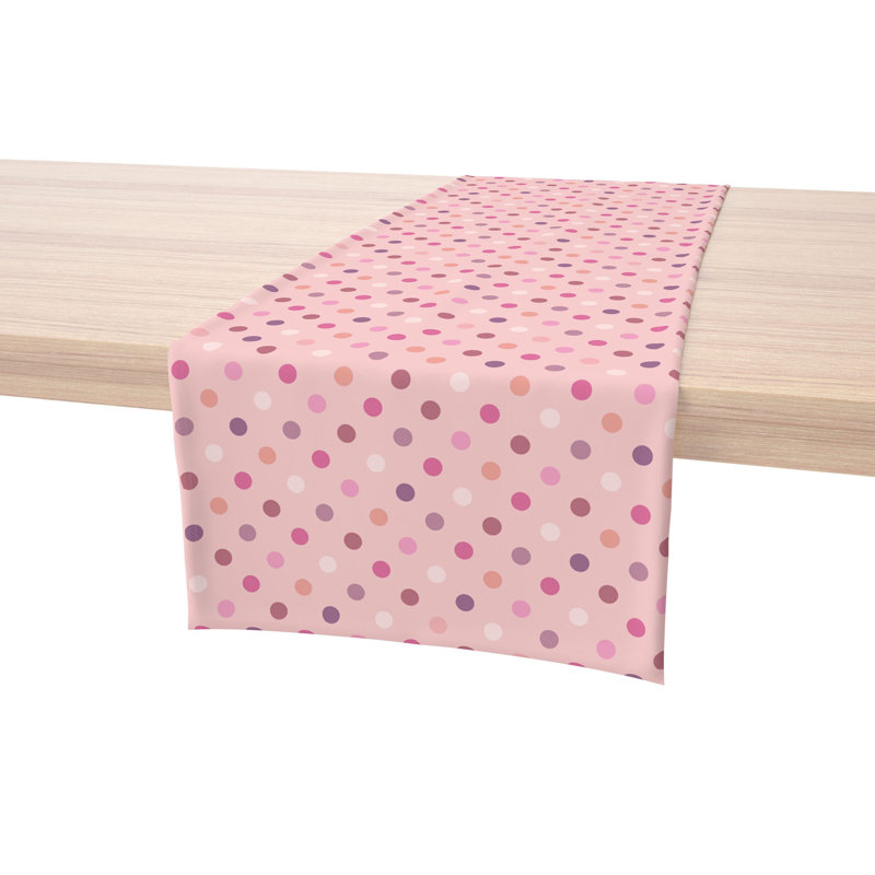 Rectangular Polka Dots Cotton Twill Table Runner