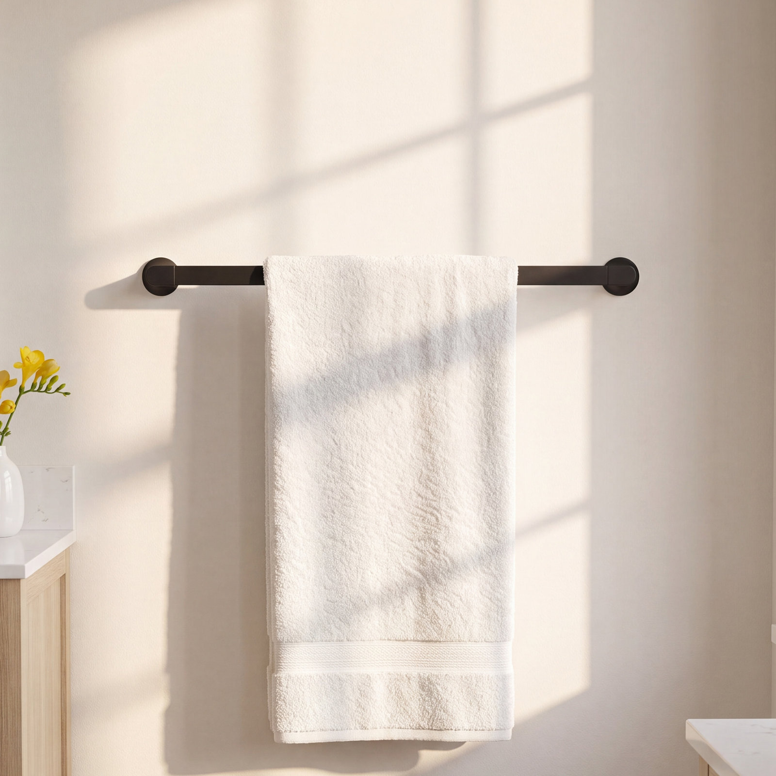 Genta 24" Wall Mounted Towel Bar, Matte Black