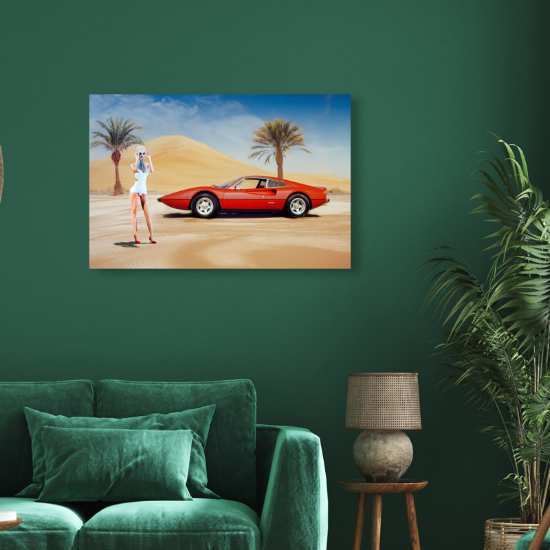 Perfect Place to Tan Canvas Transportation Print by Oliver Gal, 11"H x 16"W, Gold Frame