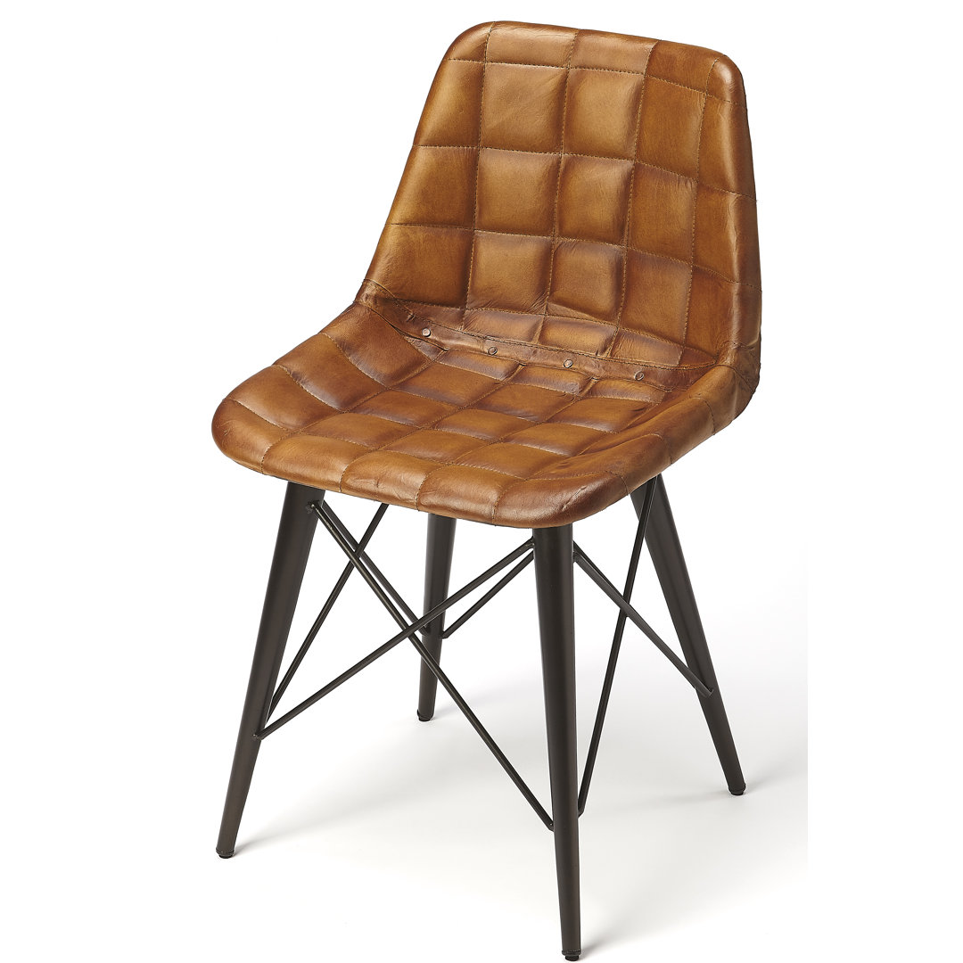 Schooley 18.5'' H Tufted Genuine Leather Upholstered Side Chair Trent Austin Design®