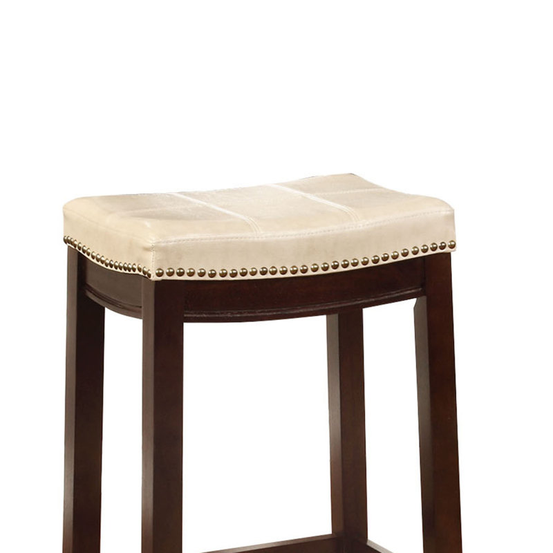 Tabouret de bar en bois avec revêtement en similicuir