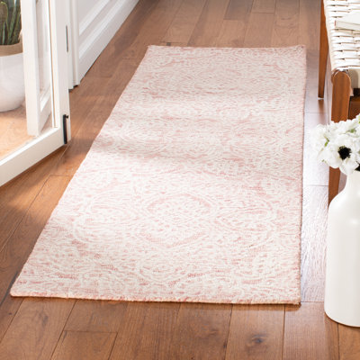 Irondale Handmade Tufted Wool Pink Area Rug