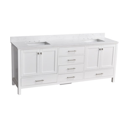 Angela 84" Double Bathroom Vanity Set