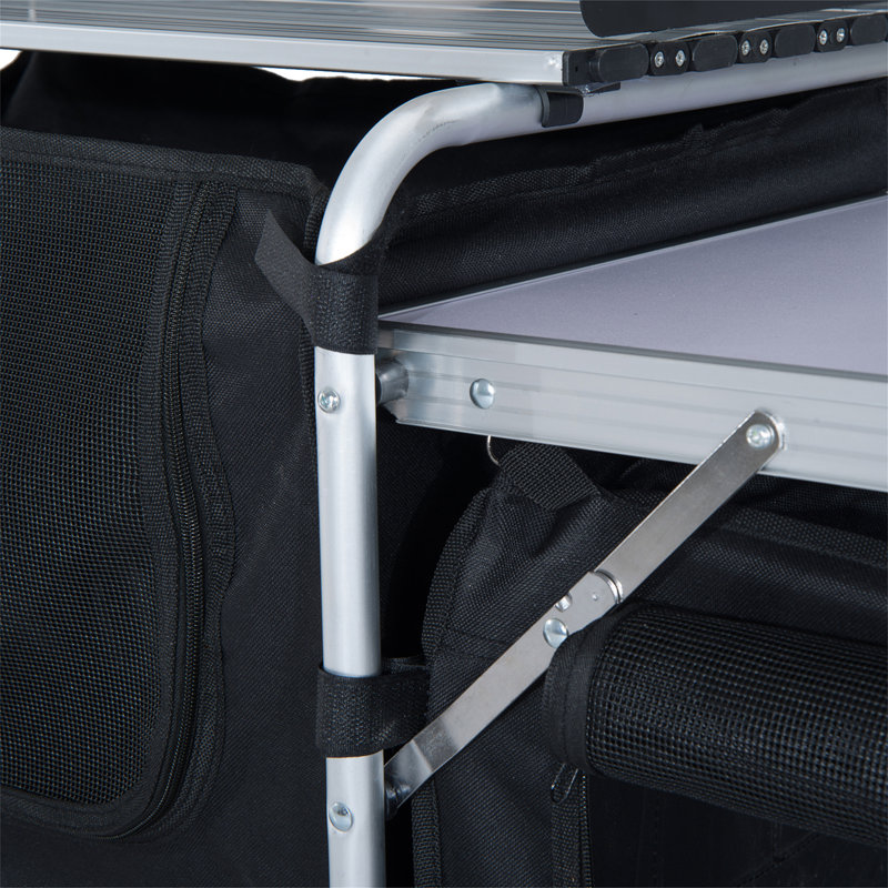 Table de cuisine pliante en aluminium pour le camping Outsunny