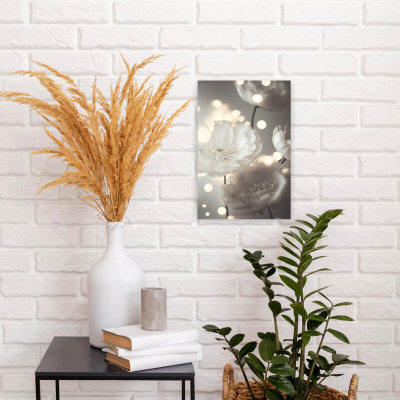 Ethereal Blooms Contemporary Delicate Dreamy Flower Plant Wall Art Print, 45.72cm H x 30.48cm W