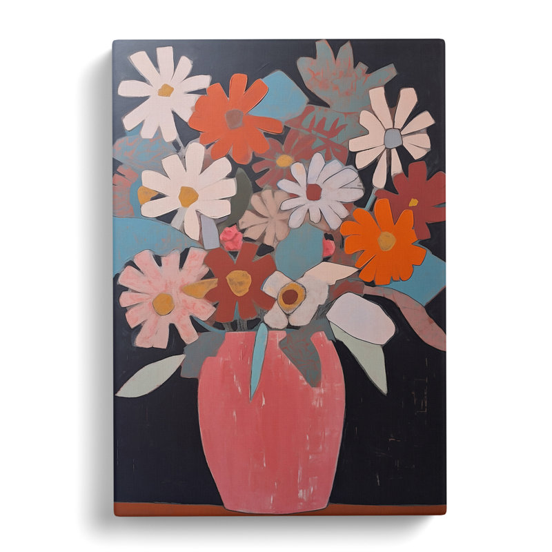 Basilton Flowers Mid Century Vol.6 - Wrapped Canvas, 50cm H x 35cm W x 3cm D