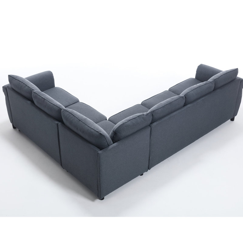 Canapé-lit modulaire coulissant, 6 places, gris foncé, cadre, mobilier multifonctionnel, canapé-lit gris confortable, fabrication en forme de L, option, repos